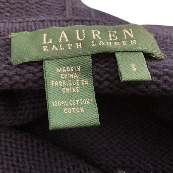 Ralph Lauren Blue Cardigan Sweater with Hood - Picture 6 of 9